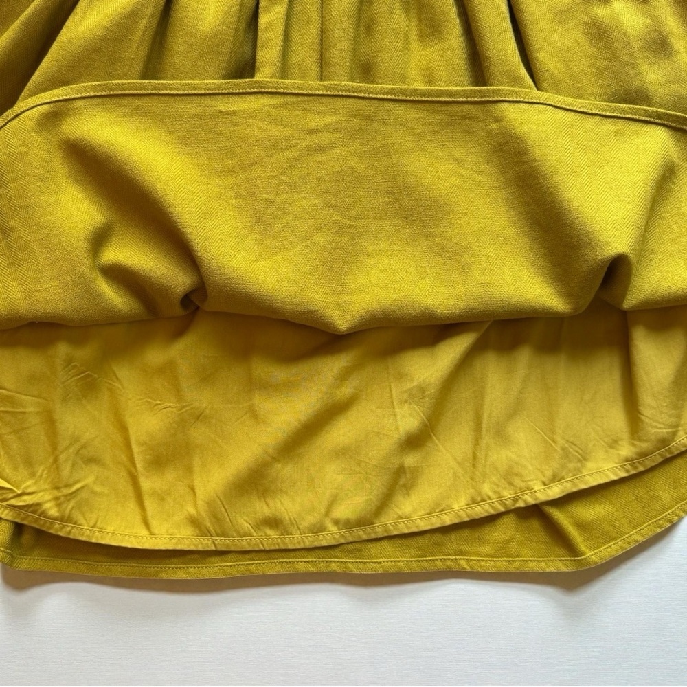 MIOU MUSE Mustard Yellow Linen Blend Crisscross Open Back Dress – Size M - Picture 11 of 16